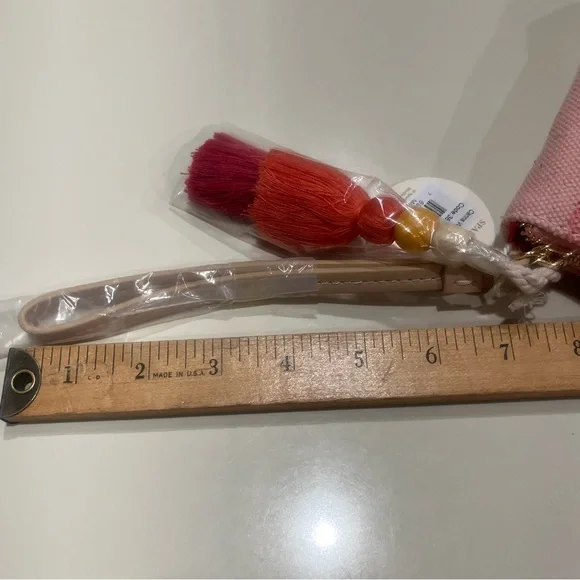 Spartina Carina Embroidered Flamingo Wristlet Pink & Cream NWT - Picture 14 of 15